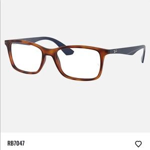 Ray Ban Glasses Matte Tortoise with Blue Temples